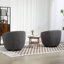Fauteuil demi-tonneau rembourré pivotant avec rangement 2 pièces-2128614666