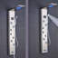 Tour de douche à DEL avec panneau de douche en acier inoxydable avec affichage de la température, système de tour de panneau de douche à 5 fonctions avec douche à jets de pluie et jets de corps, Nickel brossé-88625690