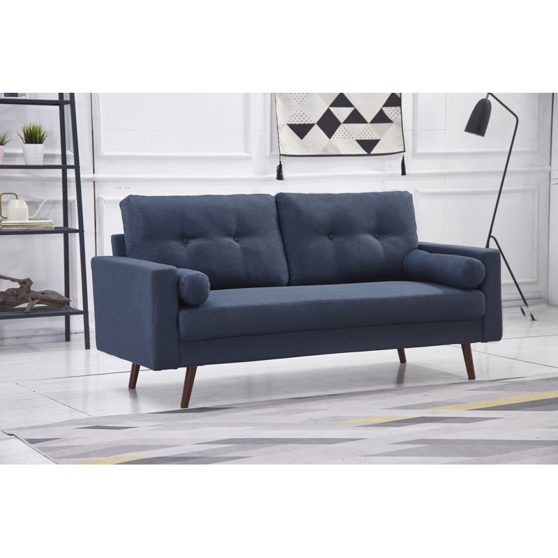 Espana Upholstered 71'' Sofa, Navy Polyester