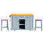 Large Kitchen Island with 2 Bar Stools, Power Outlet-102218098-122949809