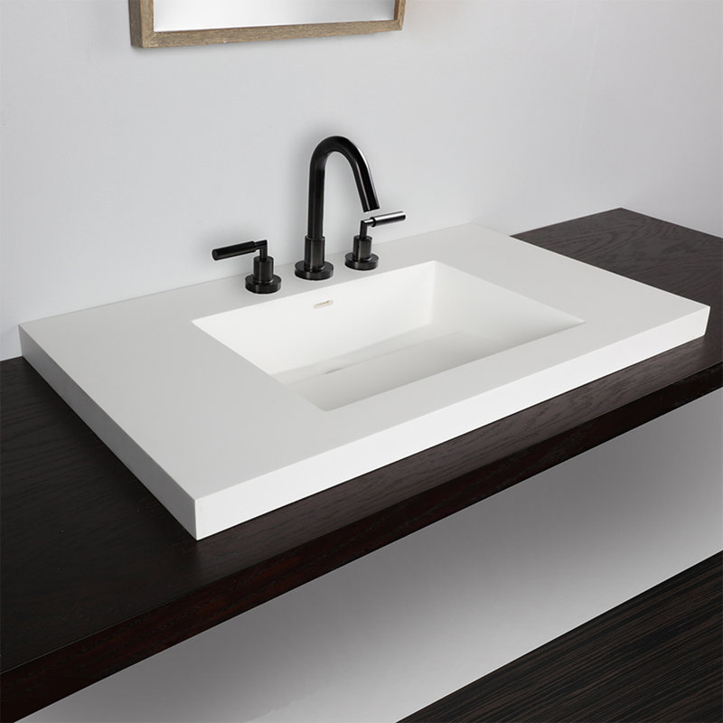 Kubista Bathroom Sink, Matte White, Single