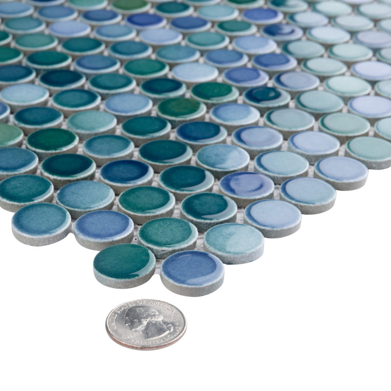 Hudson .80" x .80" Porcelain Penny Round Mosaic Wall & Floor Tile
