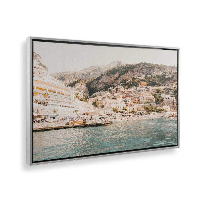 Impression sur toile Coastal Splendor, Cadre flottant en chrome poli, H 8,75 po x l 12,75 po x P 1,75 po