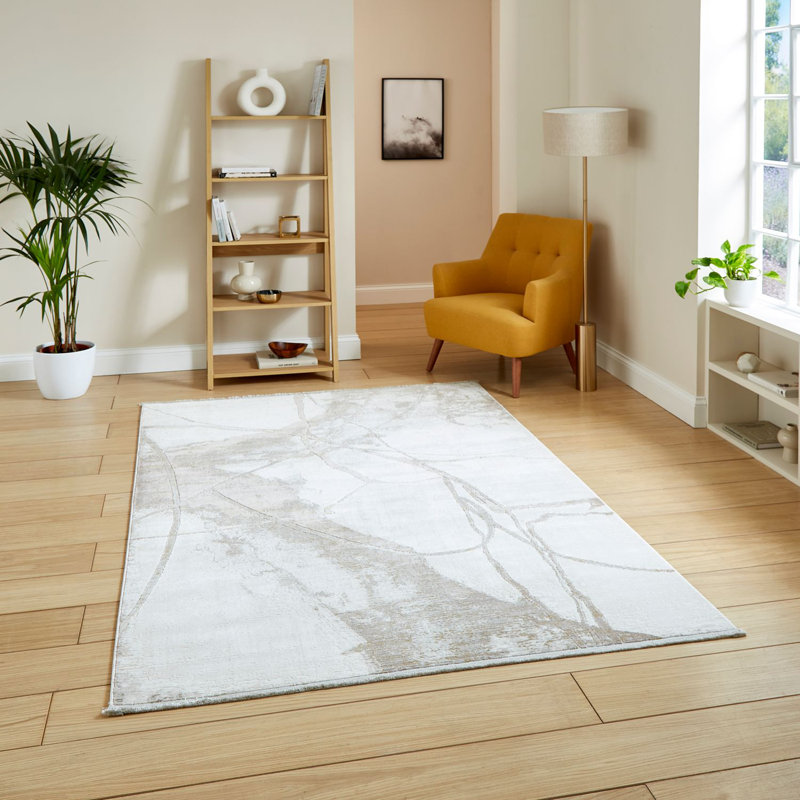Mirage Cressie Machine Woven Cream Area Rug, Rectangle 200 x 290cm