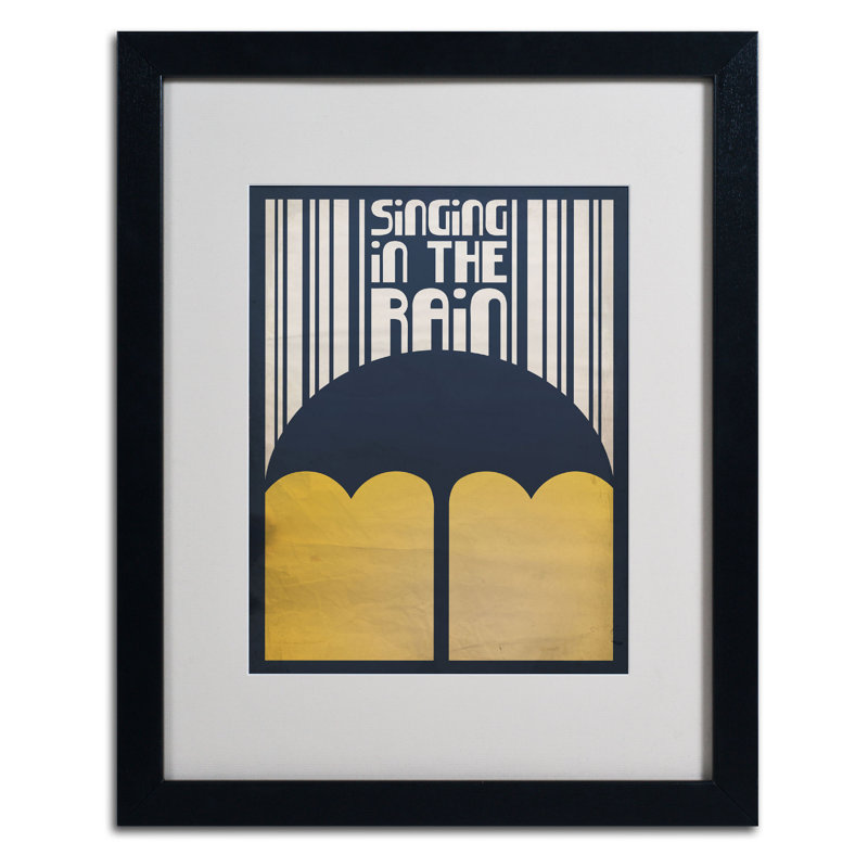 «Singing in the Rain», impression encadrée, H 20 po x l 16 po x P 0,5 po, Noir