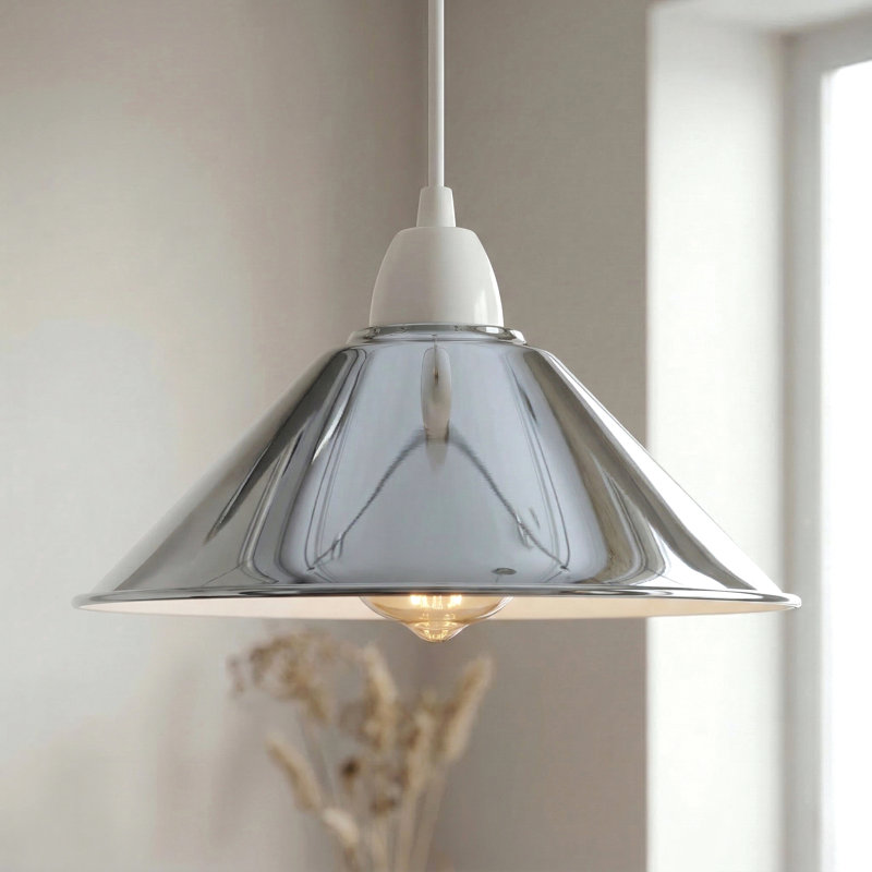 10cm H Metal Cone Lamp Shade, Chrome