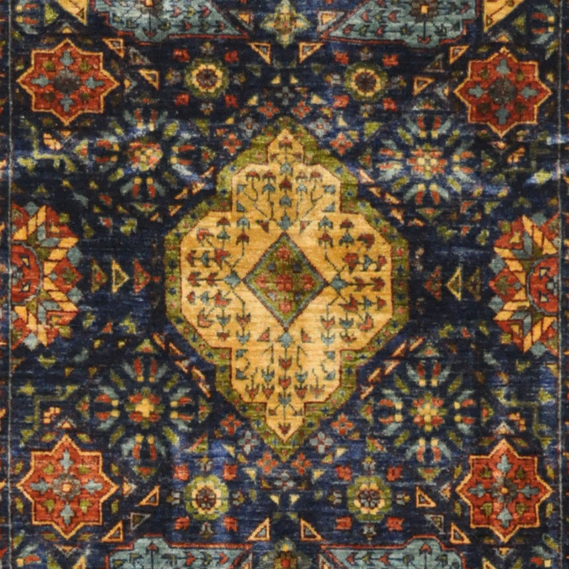 Tapis en laine noué à la main Bungalow Rose
