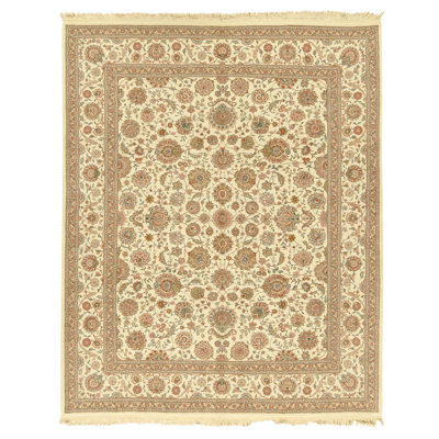 High-Quality Hand-Knotted Ivory Area Rug