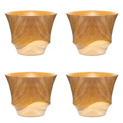 Edgy Ochawan Miso Teak Wood Bowl 4-Pack
