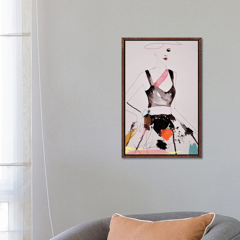 Figure 5 by Leigh Viner - Painting on Canvas, 66.04 cm H x 45.72 cm W, Classic Brown Wood Framed