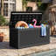 Boîte de rangement extérieure 120 gallons, boîte de rangement en résine imperméable et verrouillable avec siège-131176326