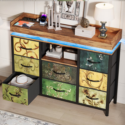 Metal 8 - Drawer Rectangle Accent Chest