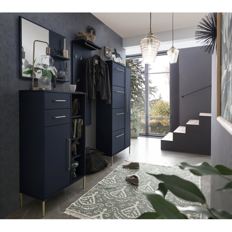 Bansil 25 Pair Shoe Storage Cabinet, Dark Blue