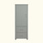 Grande armoire de rangement pour salle de bain, armoire de rangement autoportante avec deux tiroirs et tablette réglable, panneau de fibres à densité moyenne avec finition peinte-1268049956