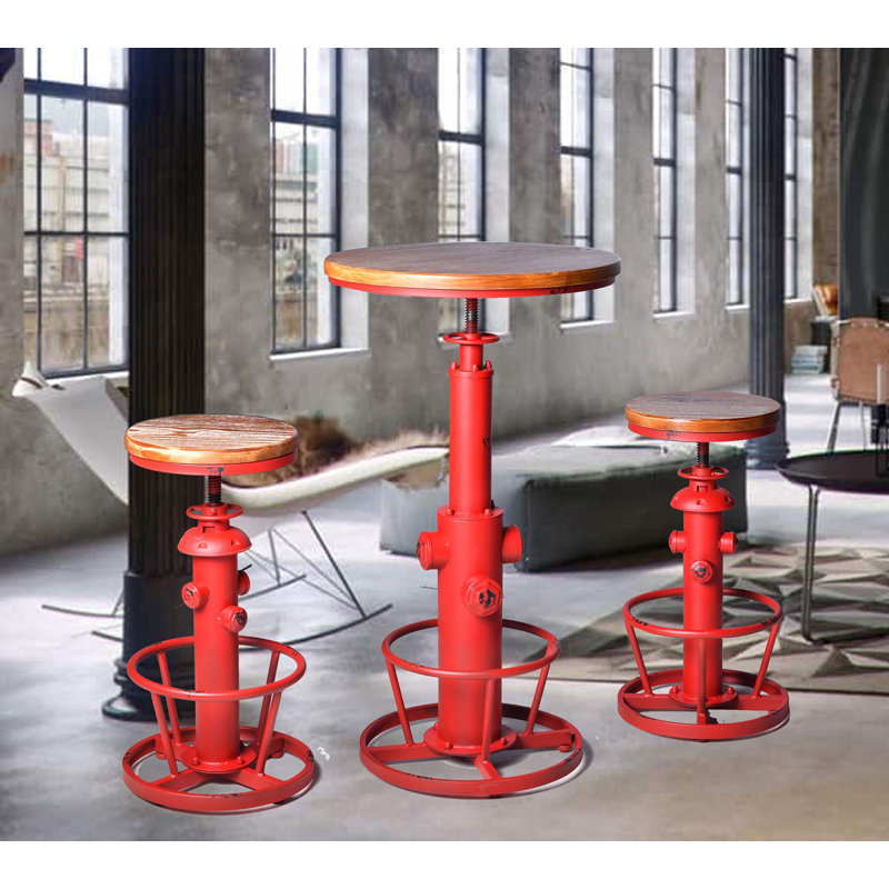 Ensemble de salle à manger Jermeshia pour 2 personnes, Rouge, Rouge / brun