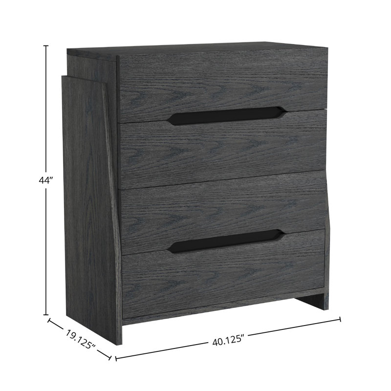 Commode 4 tiroirs Itsumi, Noir