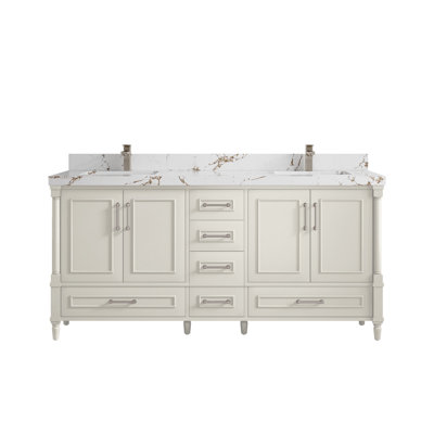 Meuble-lavabo double 72 po avec comptoir Aberdeen