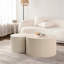 Table basse avec décoration en relief fabriquée à la main - Beige et crème