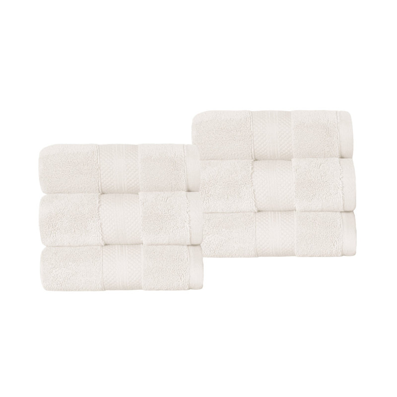 Finnian Plush Heavyweight, 100% Turkish Towel Collection, Ivory, Hand Towels - 6 Pack