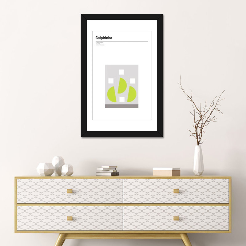 « caipirinha », impression sur toile, H 24 po x l 16 po x P 1 po, Papier d'art encadré noir, Blanc