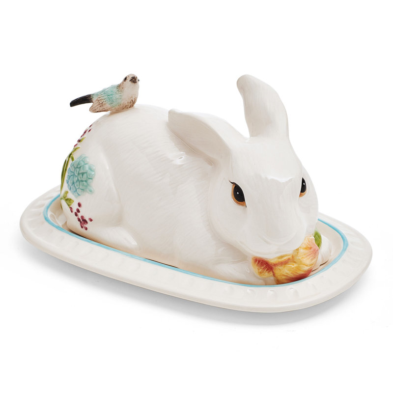 Fitz And Floyd Meadow Covered Butter Dish