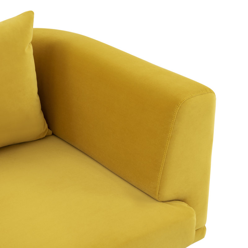 Joscelynn 90.2'' Velvet Sofa, Mustard Velvet