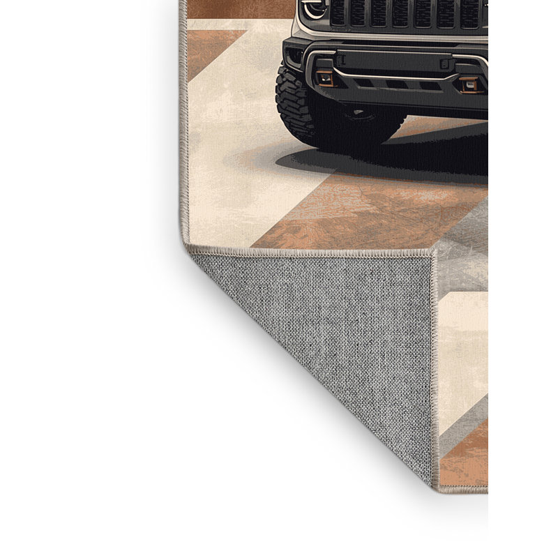Tapis rustique moderne pour véhicule tout-terrain lavable à la machine, 3 x 5