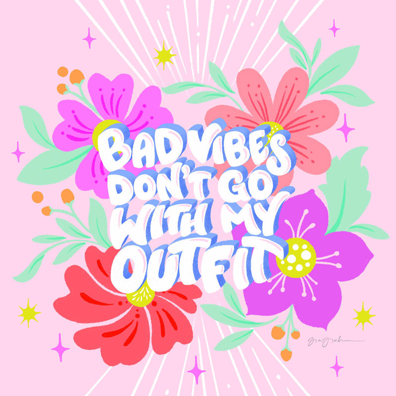 " Bad Vibes I " by Gia Graham, 12" H x 12" W x 1.25" D