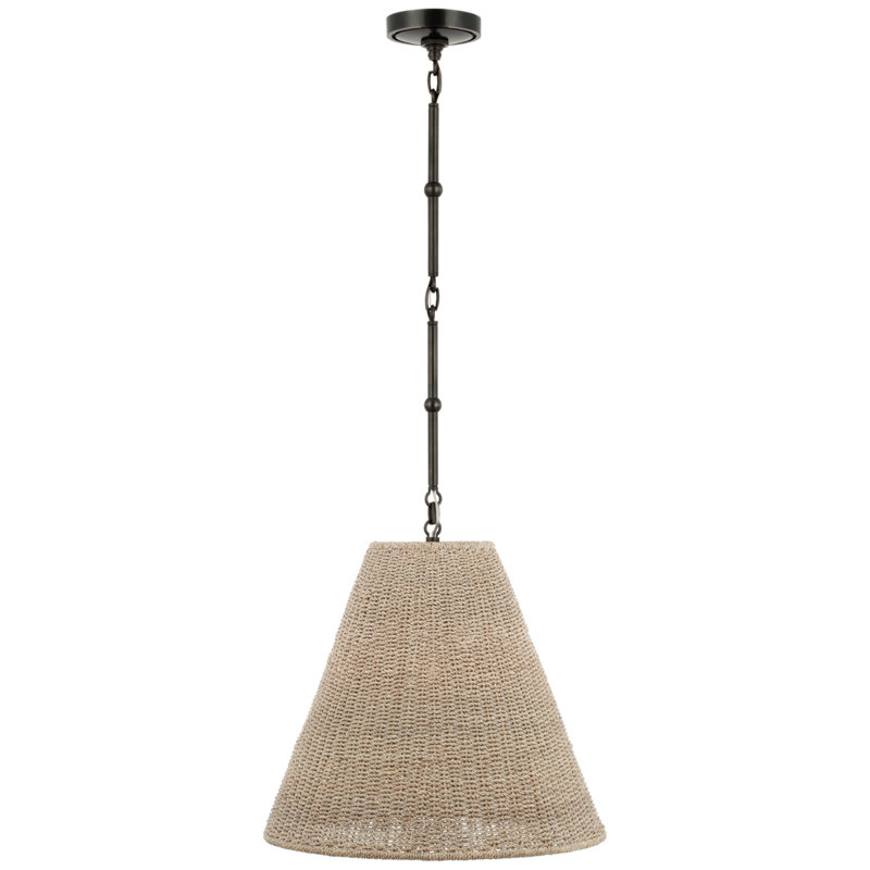 Goodman Pendant by Thomas O'Brien, 22.75" H x 24" W x 24" D, Bronze, Ash