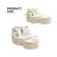 Fauteuil demi-tonneau rembourré avec repose-pieds-555126125