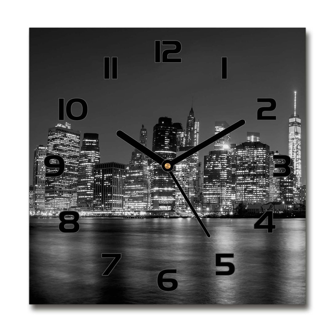 Analoge Wanduhr Jerrimiah Manhattan by Night 60 cm Geräuschlos