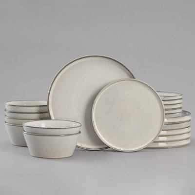Stoneware Dinnerware Sets, 18-Piece Dish Set