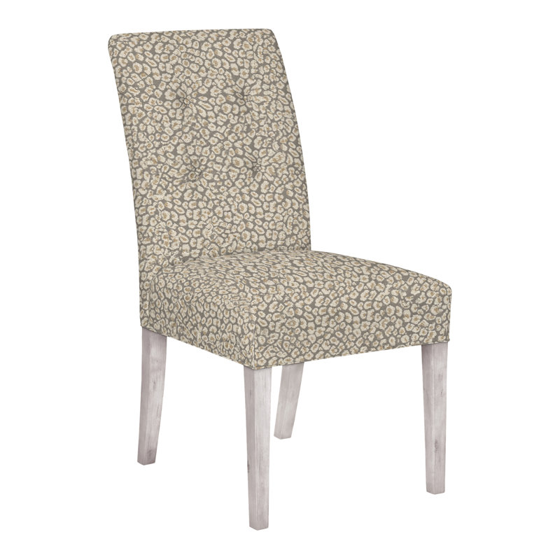 Chaise d'appoint à dossier boutonné Vanguard Butler, Lin Tuck, Gris tourterelle