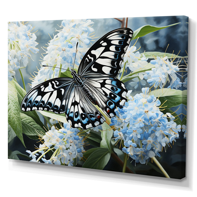 «Incy Blue Butterfly Haven I», reproduction, H 34 po x l 44 po x P 1,5 po, Toile tendue