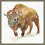 Gestural Buffalo Framed Print