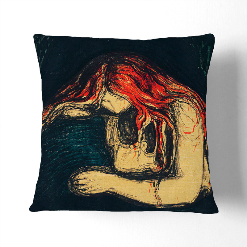 The Vampire Vol.2 Scatter Cushion with Filling, 40cm H x 40cm W x 15cm D, White