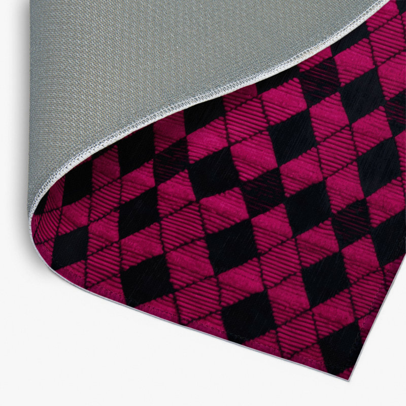 Checkered Purple Indoor and Outdoor Area Rug, Rectangle 2' x 3'