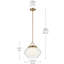  Luminaire suspendu 1 lumière avec verre extérieur transparent et verre intérieur opale-111187548-111187552