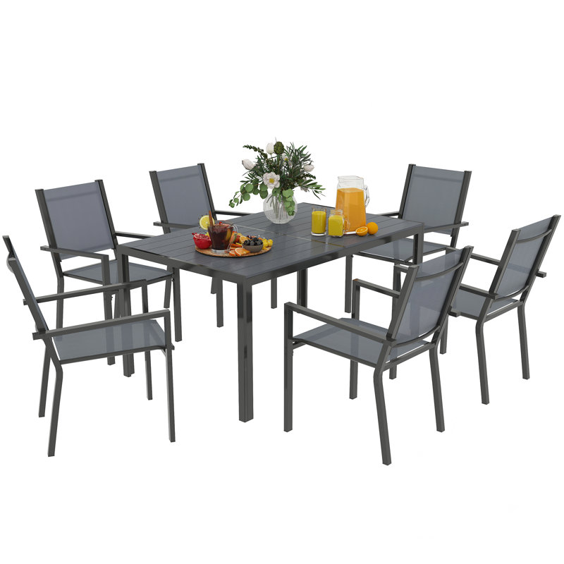 6 - Person Patio Dining Set with Rectangular Table
