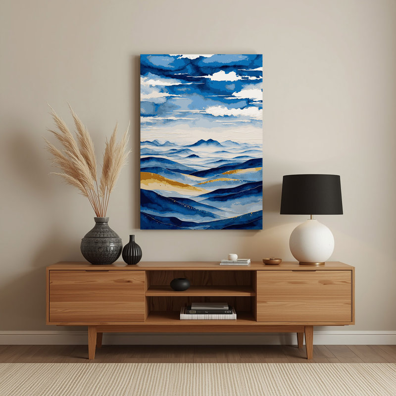 Aquarelle paysage, art mural gris en métal 15, H 18 po x l 12 po
