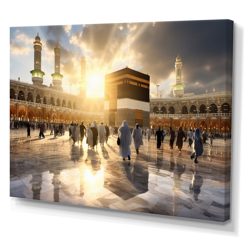 Art de l'Islam, reflet de Kaaba I, H 24 po x l 32 po x P 1 po, Toile tendue