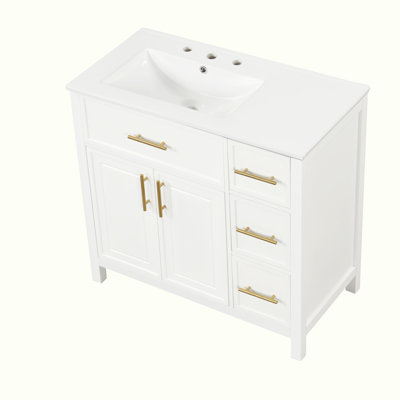 Bathroom Vanity with Sink, Cabinet with Drawers