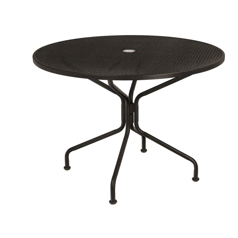 Mesh Round Metal Outdoor With Umbrella Hole , in. W in. D, Chestnut Brown, 48"