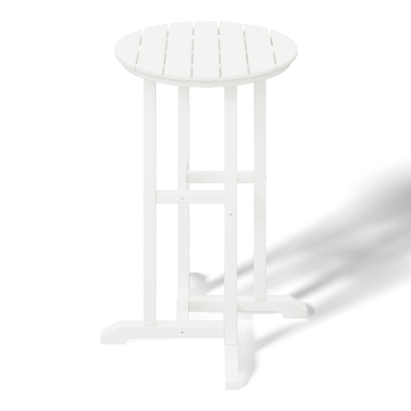 Laguna Round Outdoor Bar Table, White
