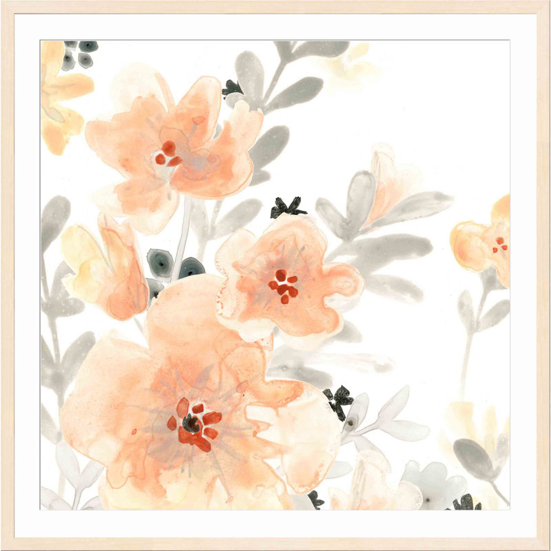 «Blush Garden III» par June Erica Vess - peinture encadrée, H 35,8 po x l 35,8 po x P 1,18 po, Érable