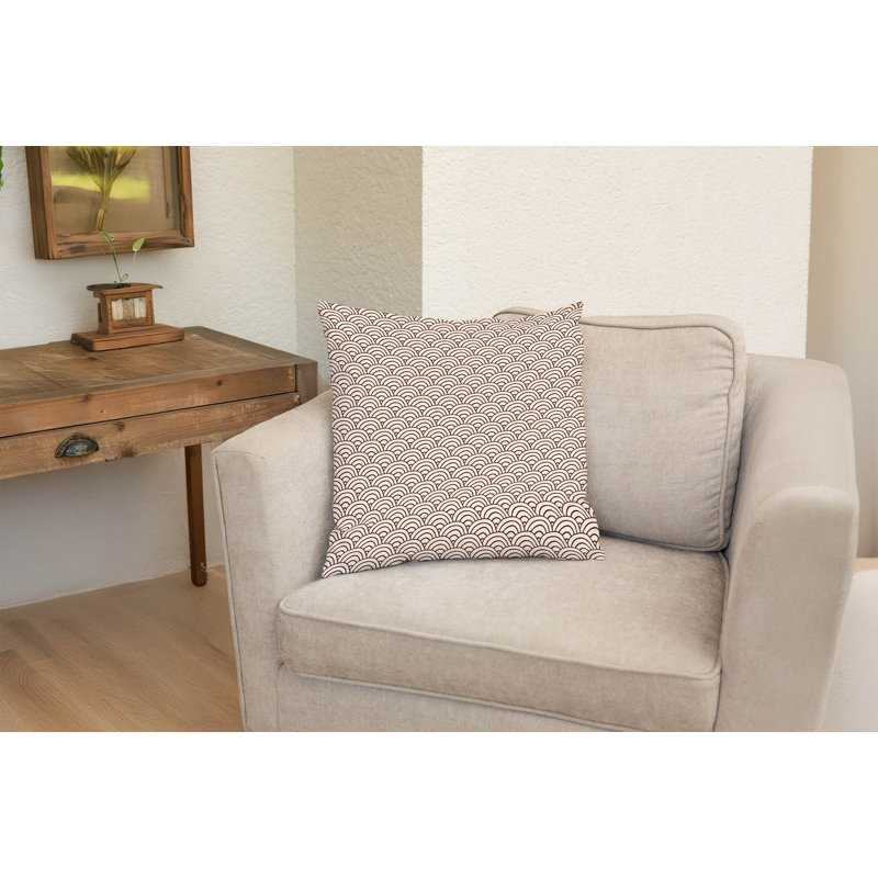 Coussin Classic Seigaiha, Vin géométrique, Carré 26 po