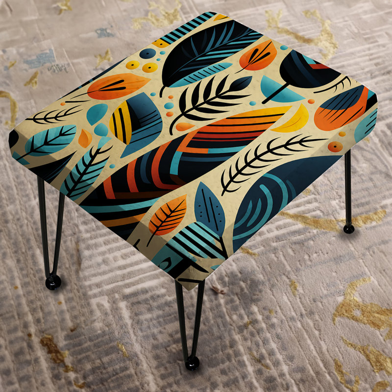 Beige And Blue Urban Chic Geometric - Geometric Rectangle Ottoman
