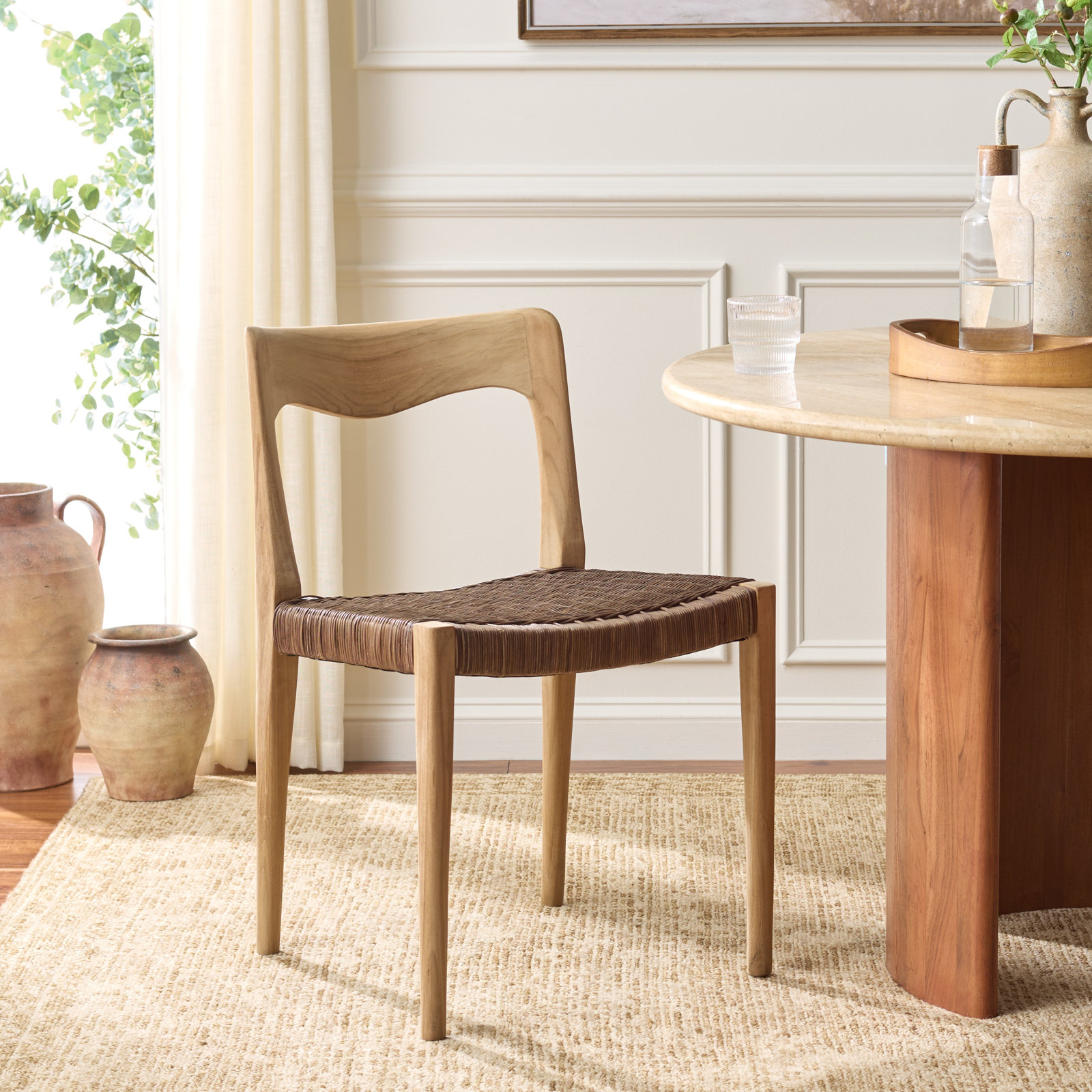 Dannon Side Chair in Beige, Natural/Honey
