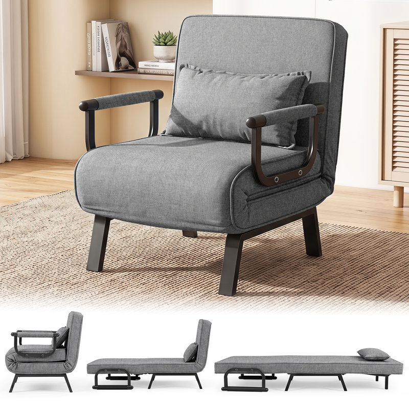 Chaise longue inclinable à deux accoudoirs Lippi, Gris