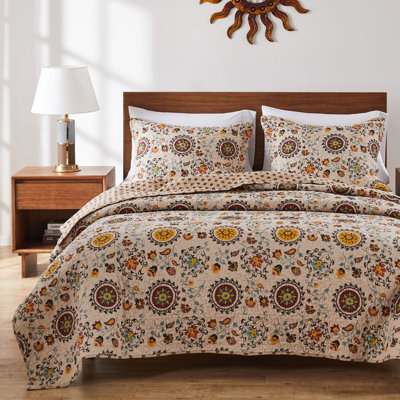 Ensemble de courtepointe 3 pièces très grand Greenland Home Fashions Andorra, 105 x 95 pouces